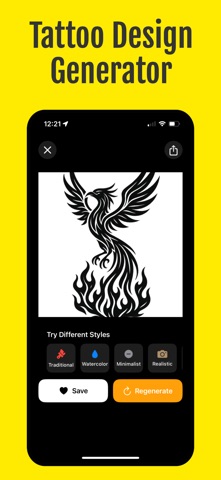 AI Tattoo Generator & Try On iPhone screenshot