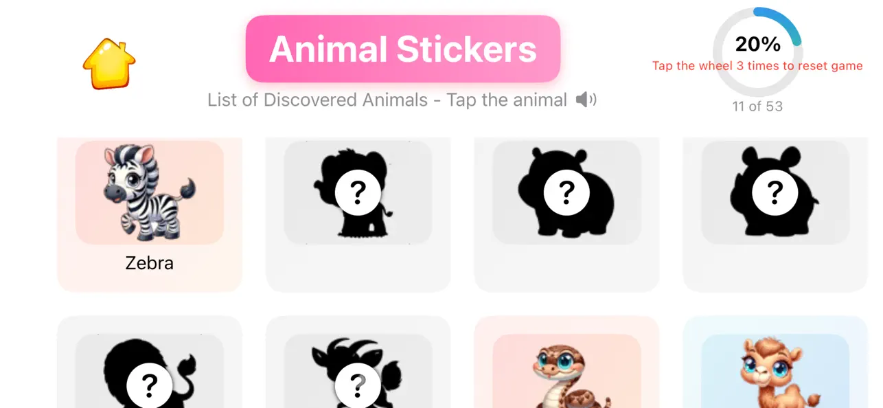 Animal Sounds Quiz question screen