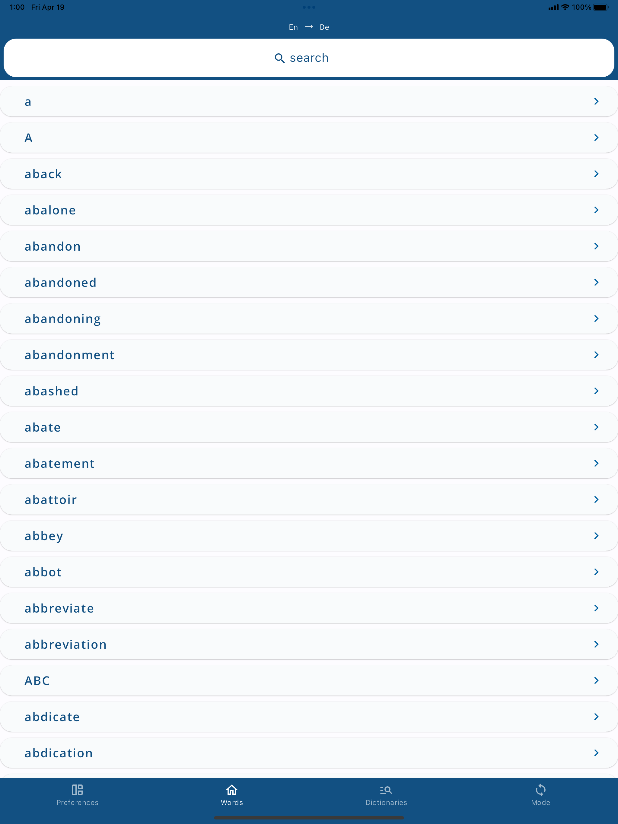 German English Dictionary EnDe
