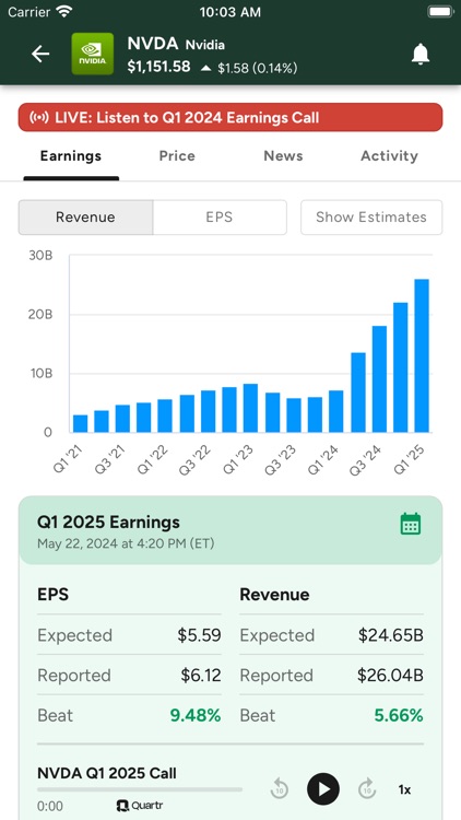 Earnings Hub and Calendar