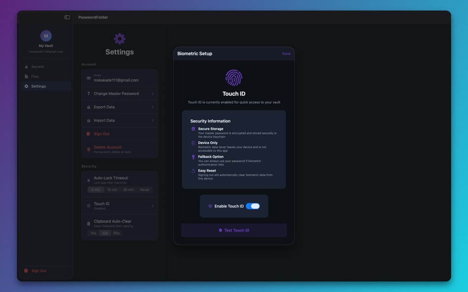 #1. Password Folder (macOS) Ved: Mayur Kakade