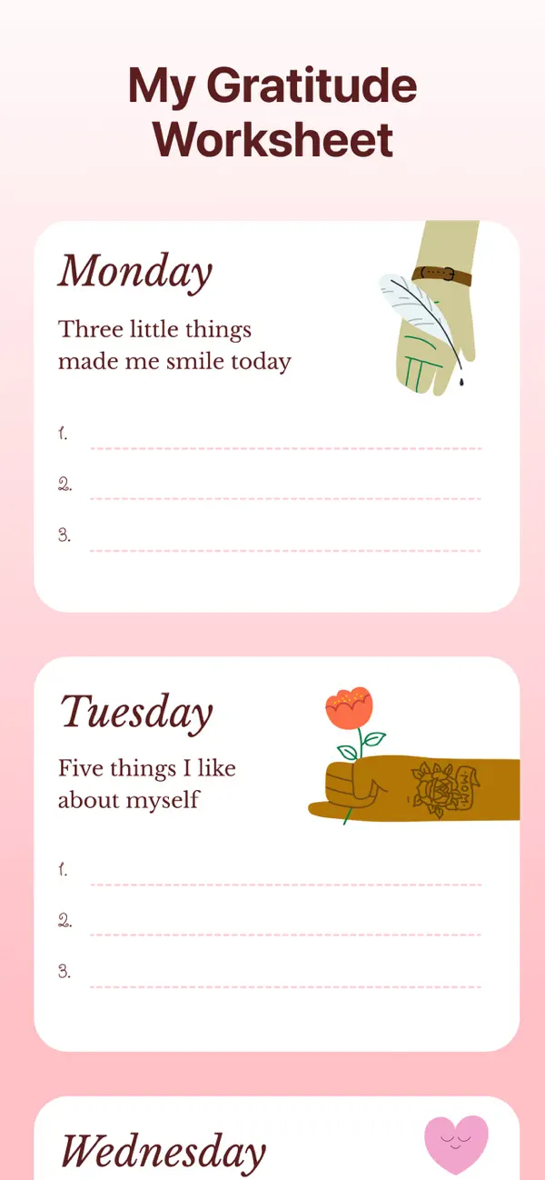Gratitude app screenshot 1