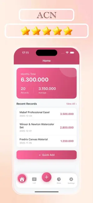 ACN - Art Cost Note iPhone screenshot 1