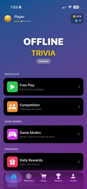 Offline Trivia screenshot 1
