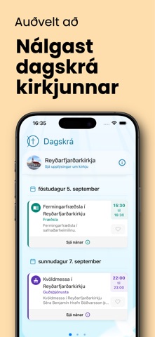 Kirkjuappið screenshot