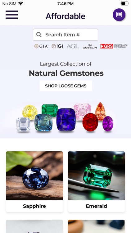 Affordable Gems Stone App