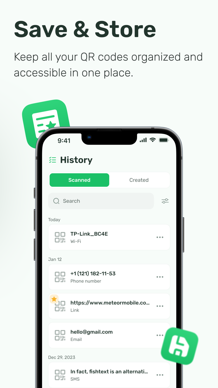 Zap QR Codes. Scan  create