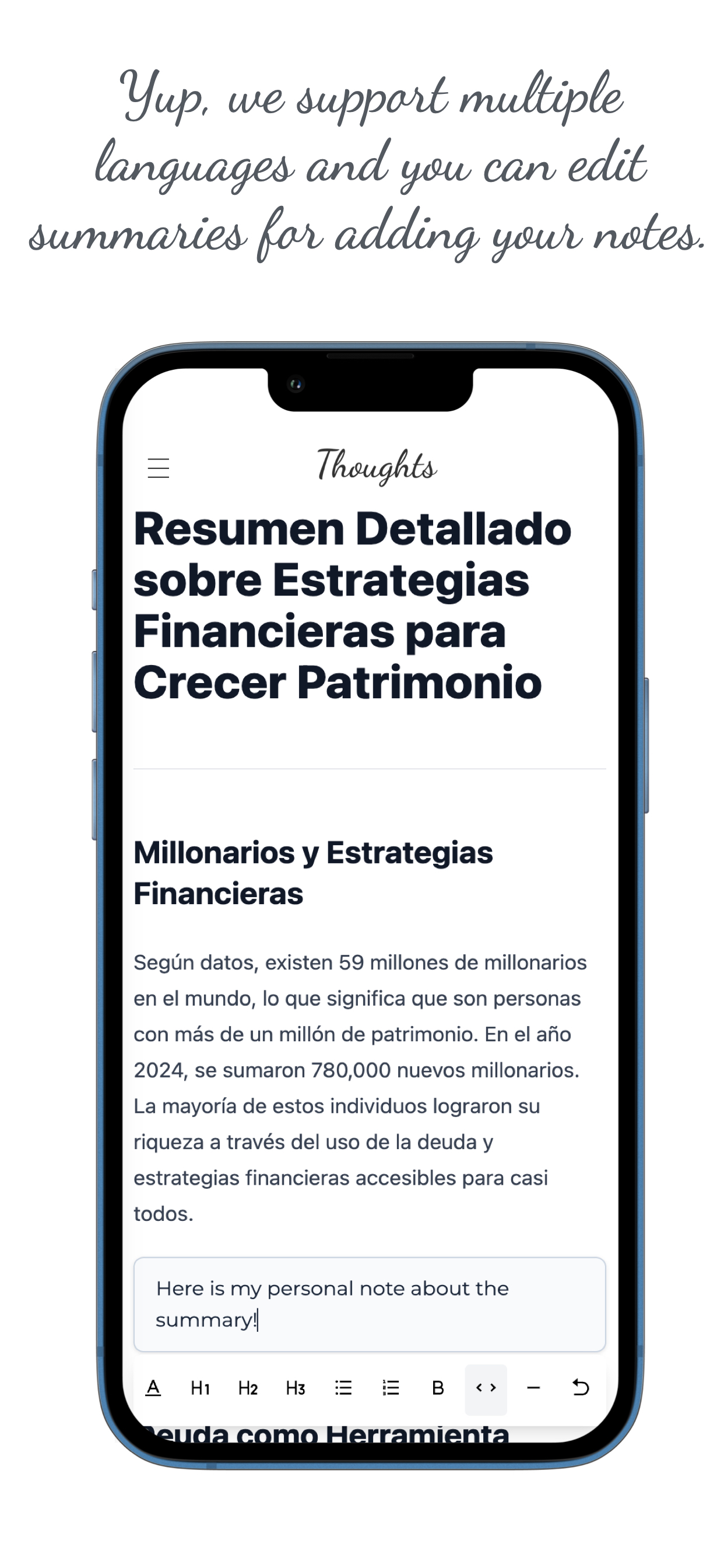 Thoughts: Smart Summaries screenshot 3
