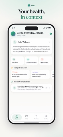 Vero: AI Health Assistant iPhone screenshot