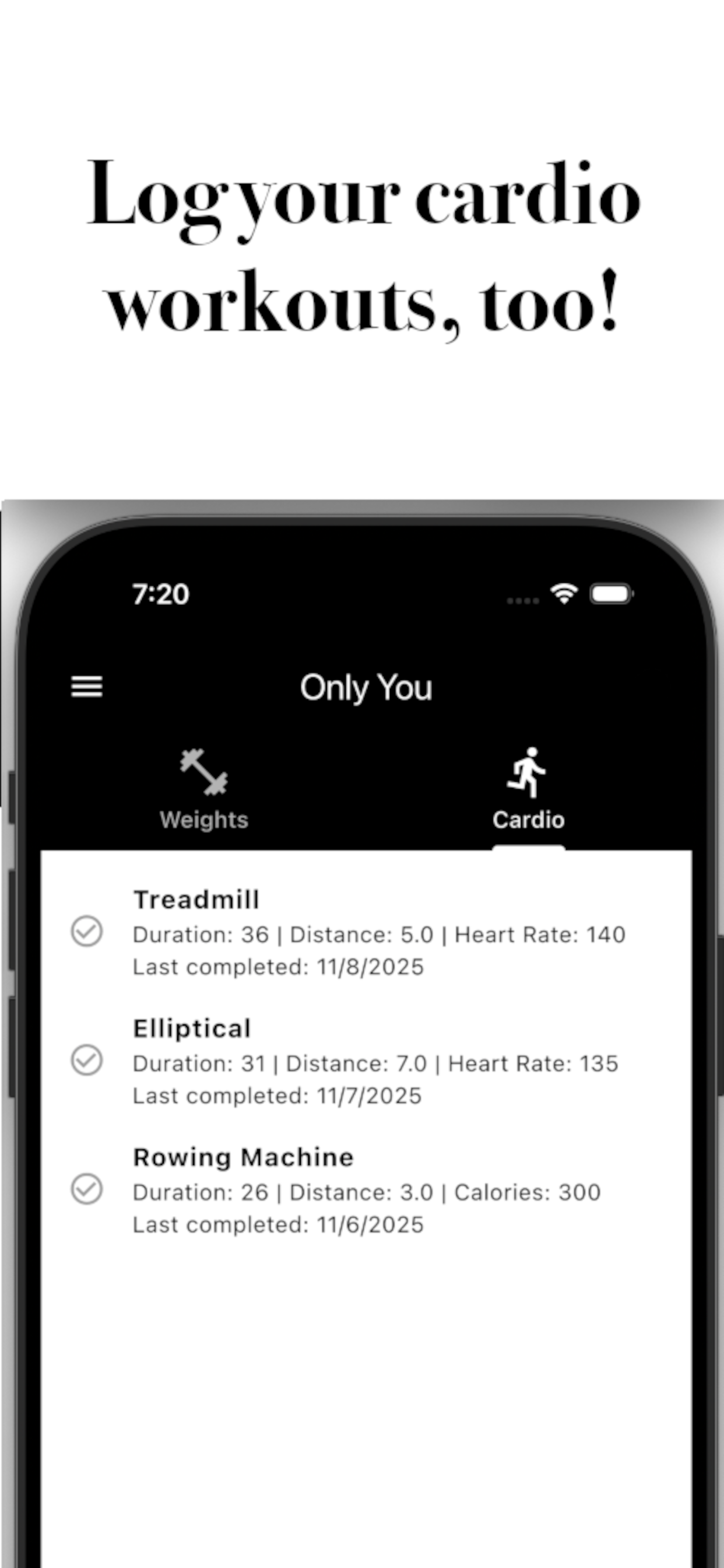 Only You Workout Tracker screenshot 5