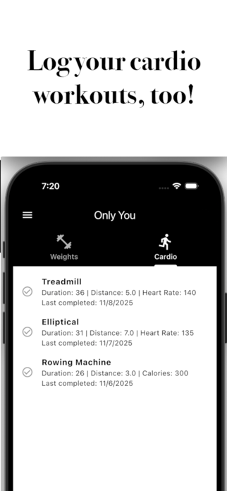 Only You Workout Tracker Screenshot 5 of 5
