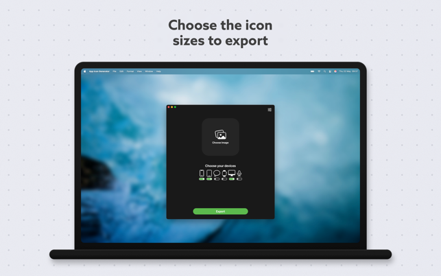 Captura de pantalla del generador de iconos de aplicaciones