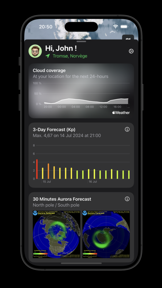 #3. Easy Aurora: Forecast & Alerts (iOS) 由: Alexis Leblond