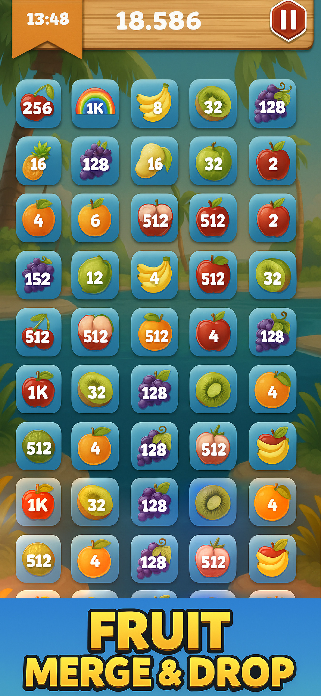 Foodie Stack: Fruit Merge game