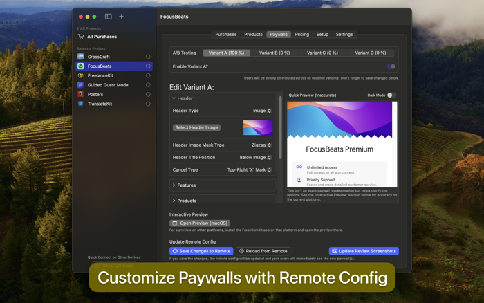 FreemiumKit In-App Purchases