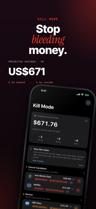 Zuko: Subscription Reminder Screenshot 2 of 8