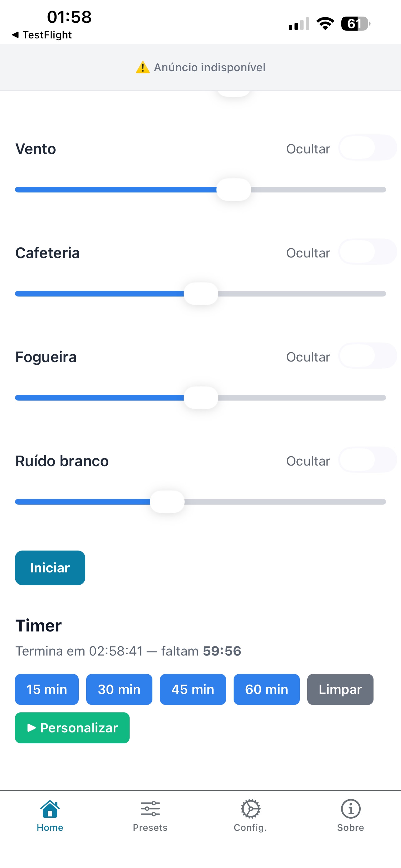 Screenshot 3 of FocuSound: Ouça e Foque