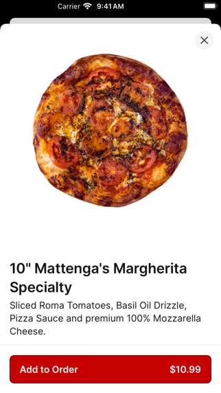 Screenshot 2 of Mattenga's Pizzeria App
