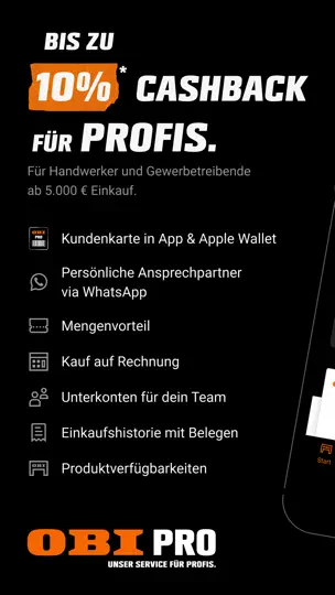 Screenshot von OBI PRO: Profi-App auf dem iPhone 1