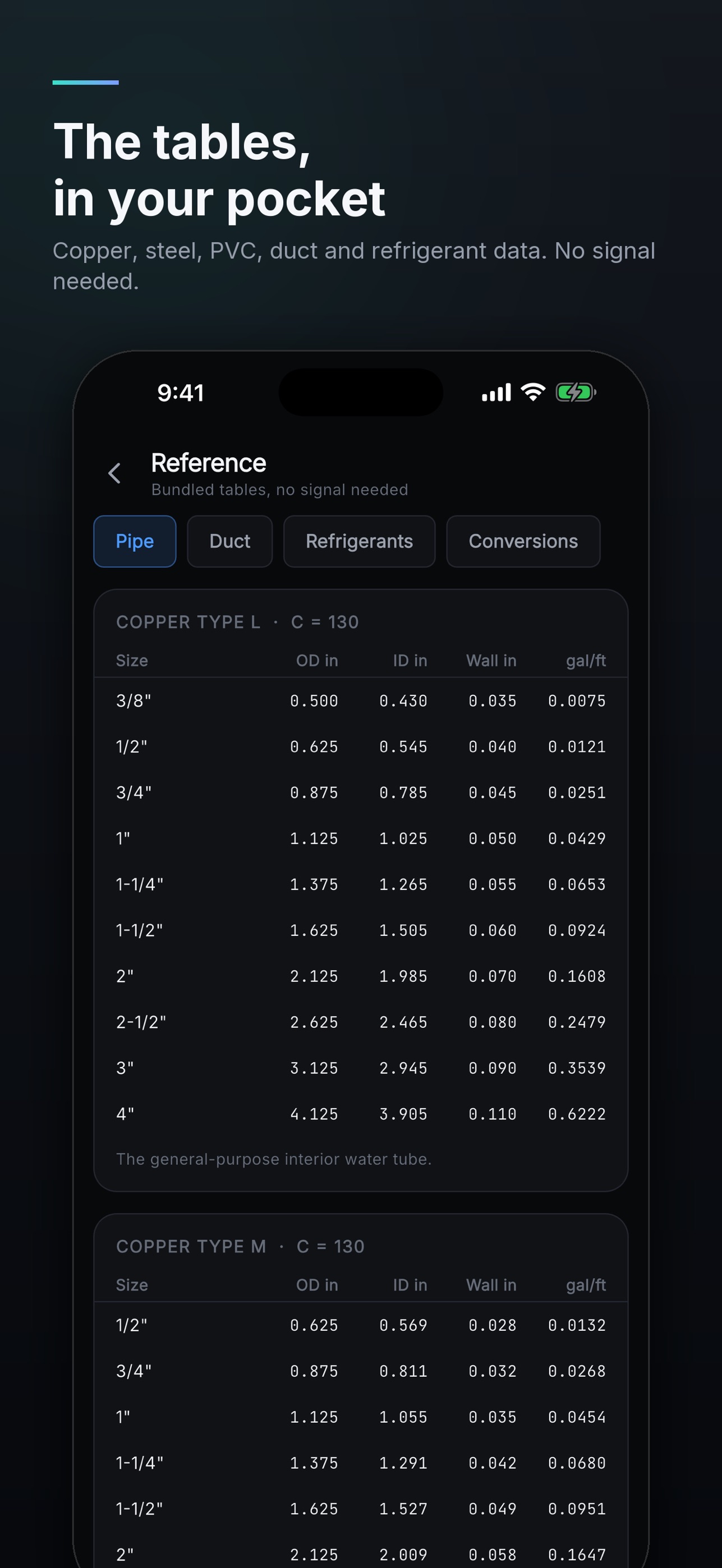 Screenshot 2 of FieldCalc: HVAC & Plumbing