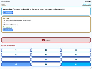 OwlyMath: Math Facts for Kids iPad screenshot