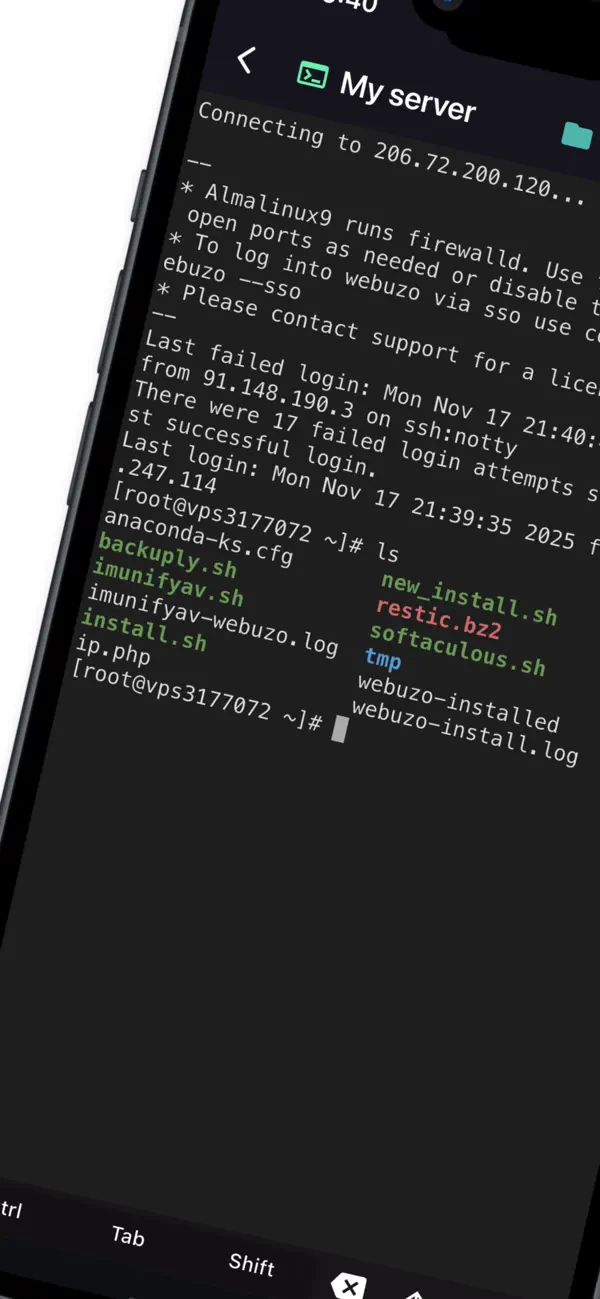 #1. SSH - (iOS) De: TERMUX LIMITED LIABILITY COMPANY