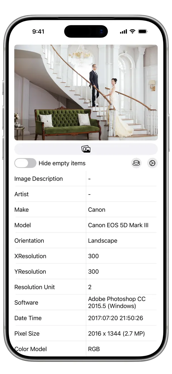 Screenshot #1 pour Photo Info Viewer - View Exif