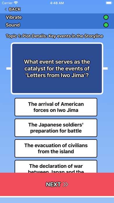 Letters from Iwo Jima Trivia Screenshot 1 - AppWisp.com Letters from Iwo Jima Trivia Screenshot 1 - AppWisp.com
