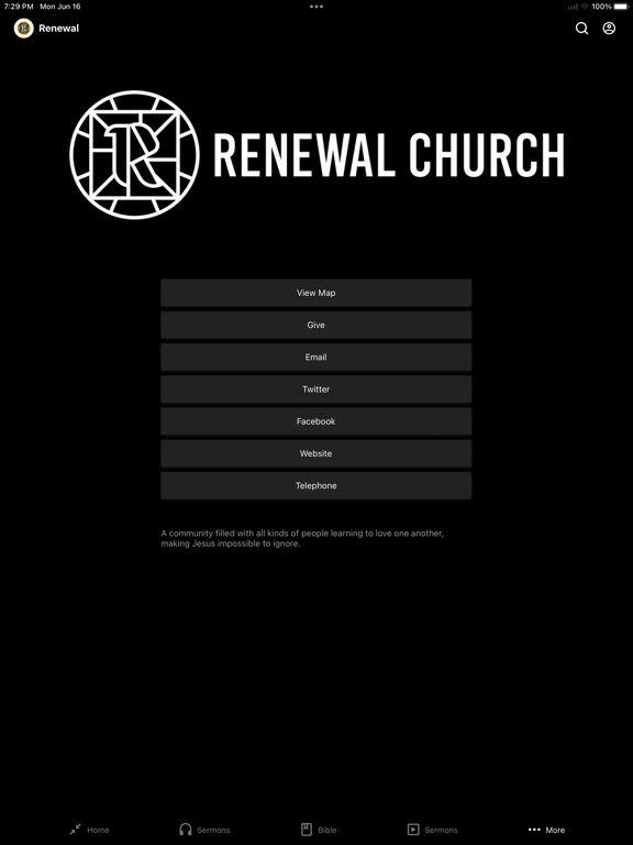 Renewal Church Memphis iPad screenshot 4 - Lifestyle app