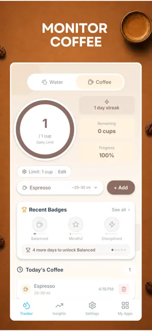 Daily Water & Coffee Tracker screenshot 2