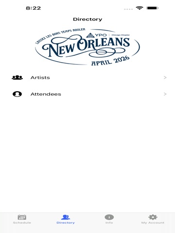 YPO Chicago NOLA Retreat iPad screenshot