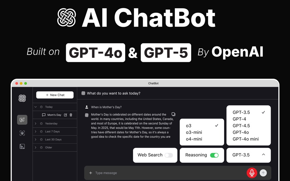#1. Chatbot: Ask AI Chat Bot (macOS) Podle: Tuqeer Ahmad