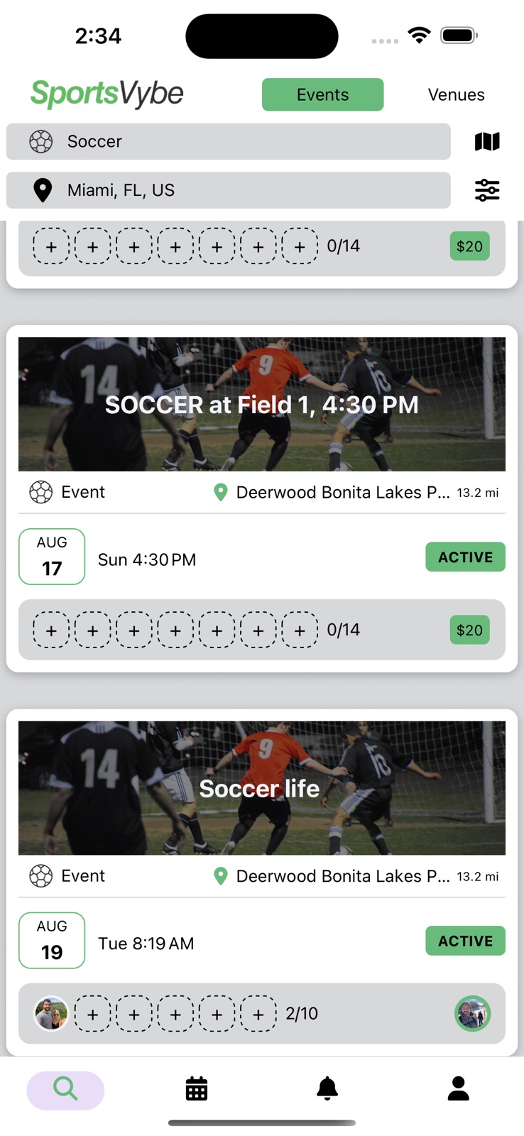 SportsVybe: Find & Play Sports iphone screenshot 1