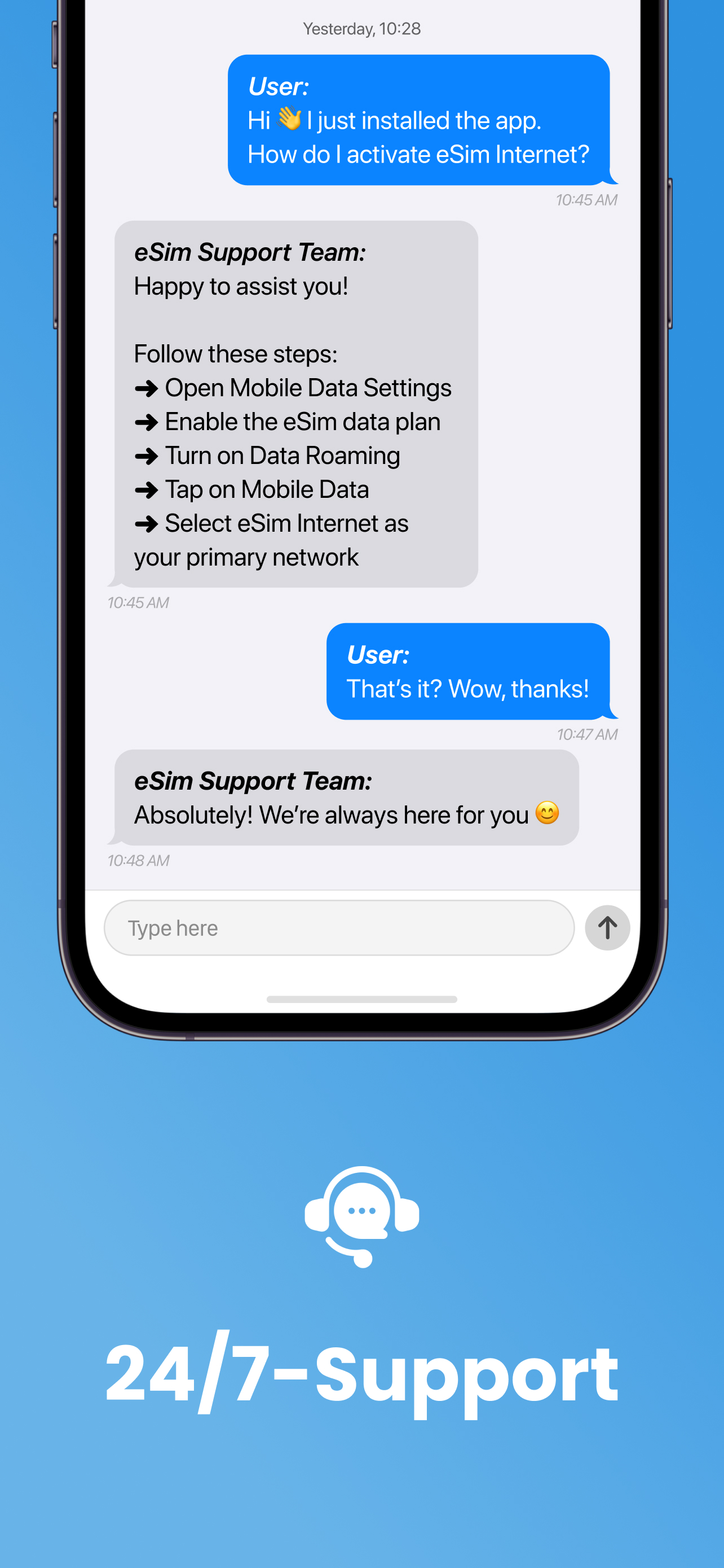 eSim Karte Prepaid Mobile App