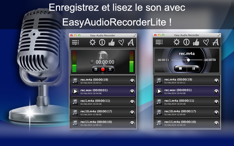 Screenshot #1 pour Enregistreur audio simple LITE
