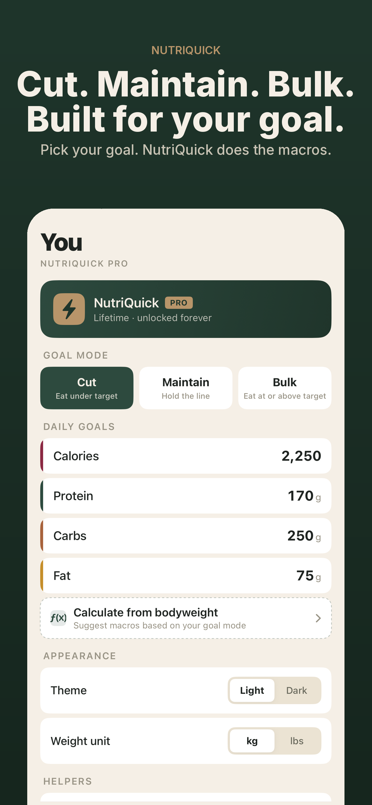 NutriQuick: Lean Macro Tracker