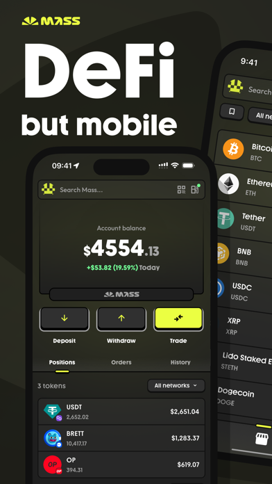 Mass - DeFi but mobile Screenshot