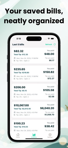 TipSplitCal - Tip Calculator screenshot