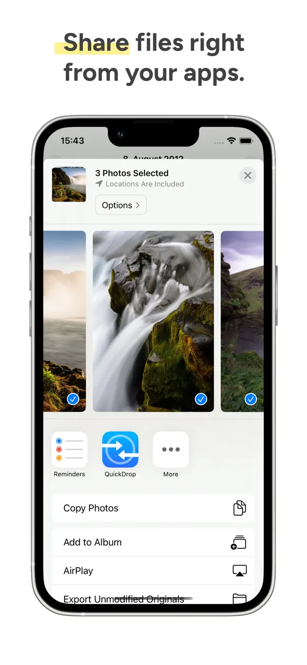 #3. QuickDrop - Share from Android (iOS) Ved: Leon Boettger