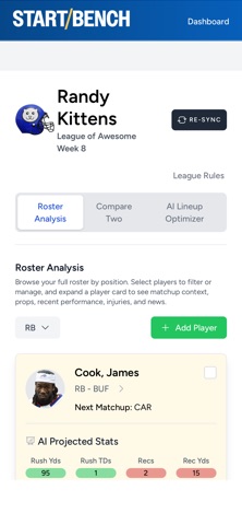 Start/Bench: Lineup Optimizer Screenshot 2 of 10