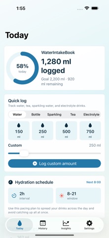 WaterIntakeBook screenshot