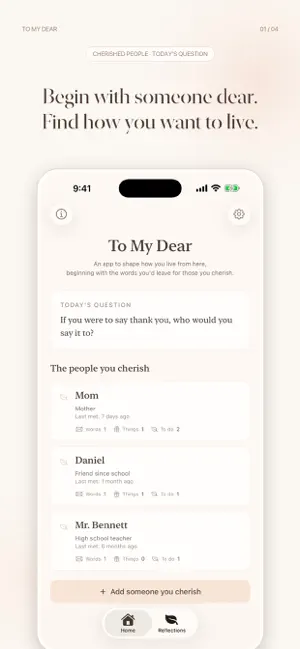 To My Dear: Reflection Journal screenshot 1