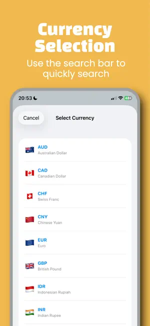 Currency Cheat Sheet Widgets screenshot 1