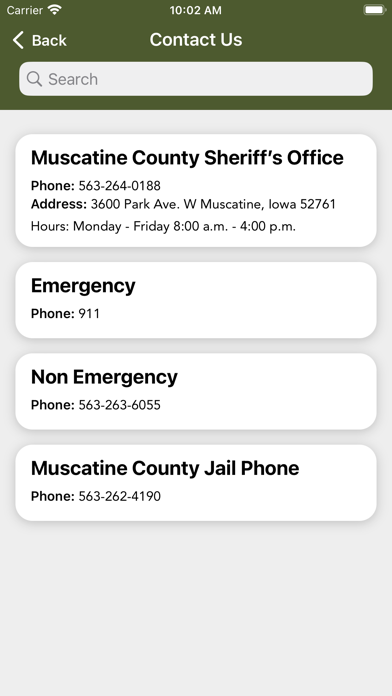 Muscatine County Sheriff Iowa Screenshot