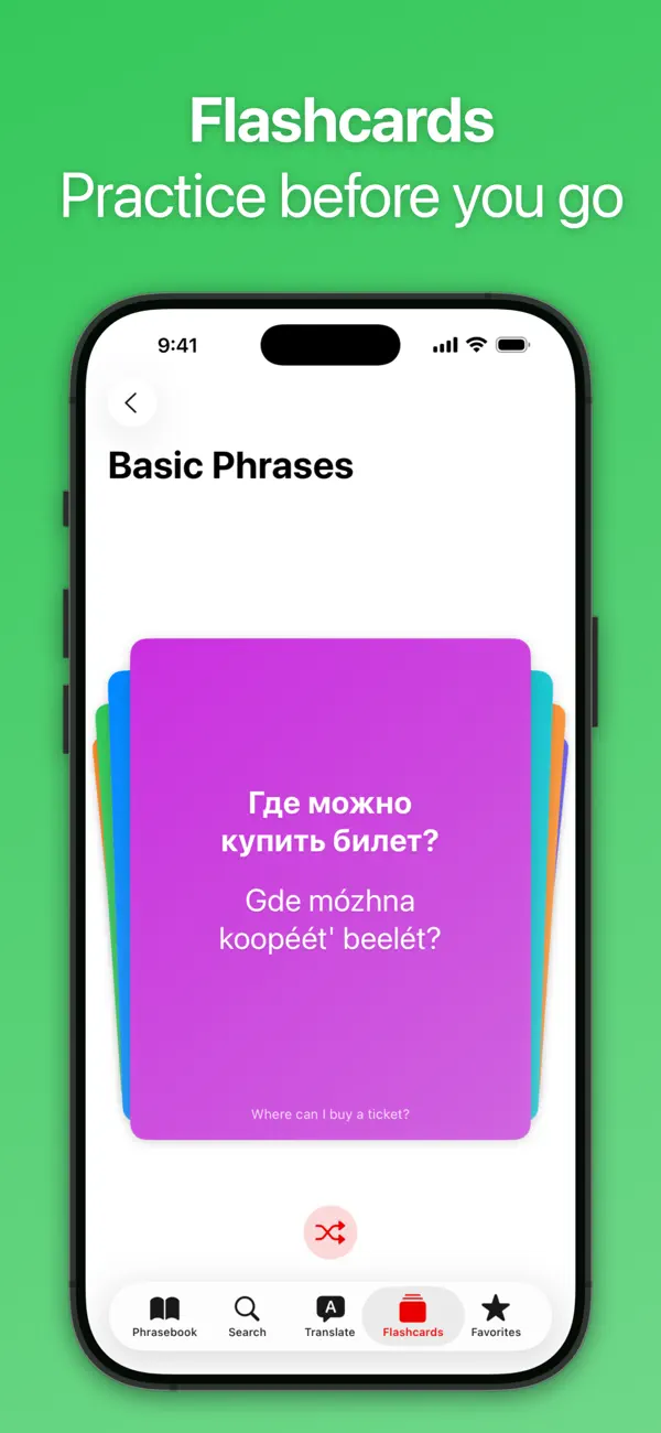 Screenshot #2 pour SpeakEasy Russian Phrasebook