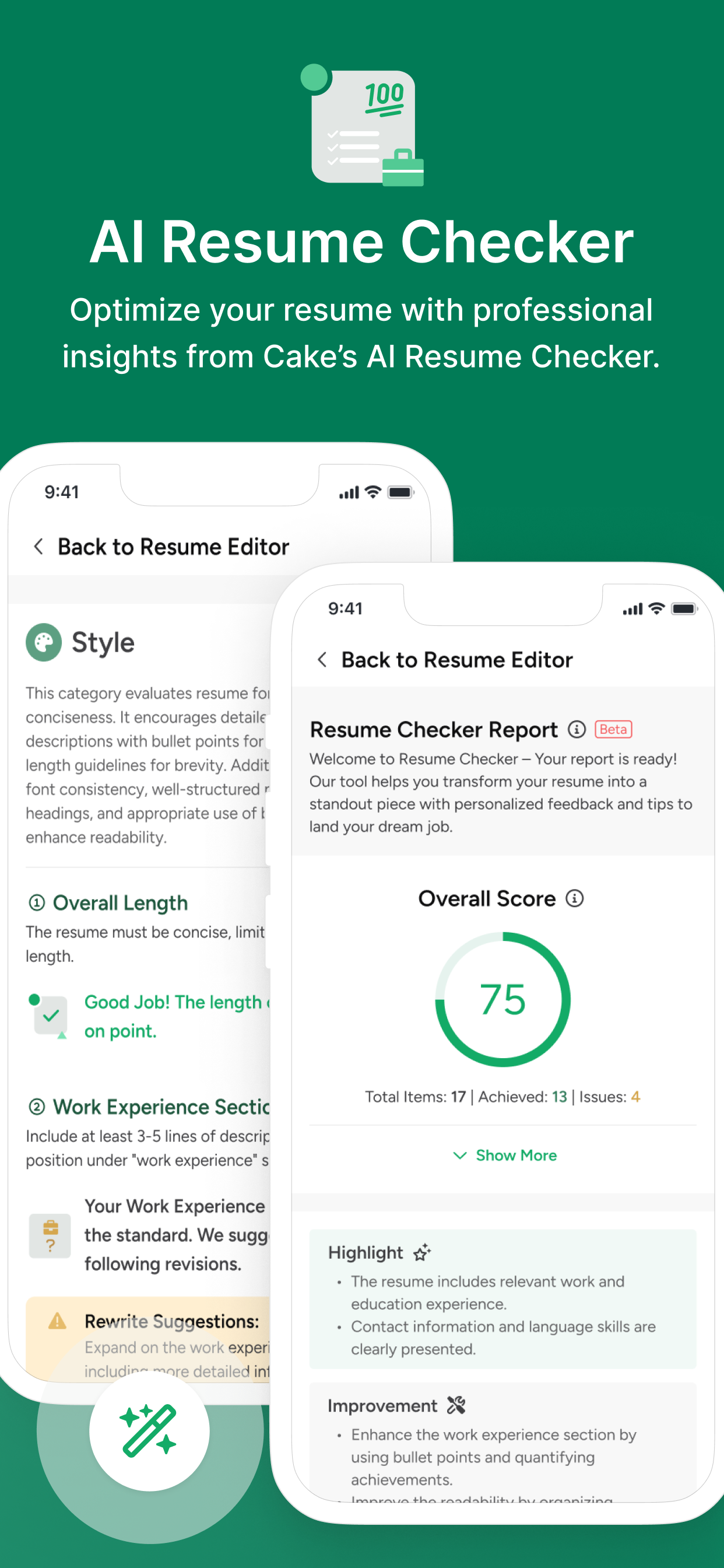 Cake: Job, Resume & Networking