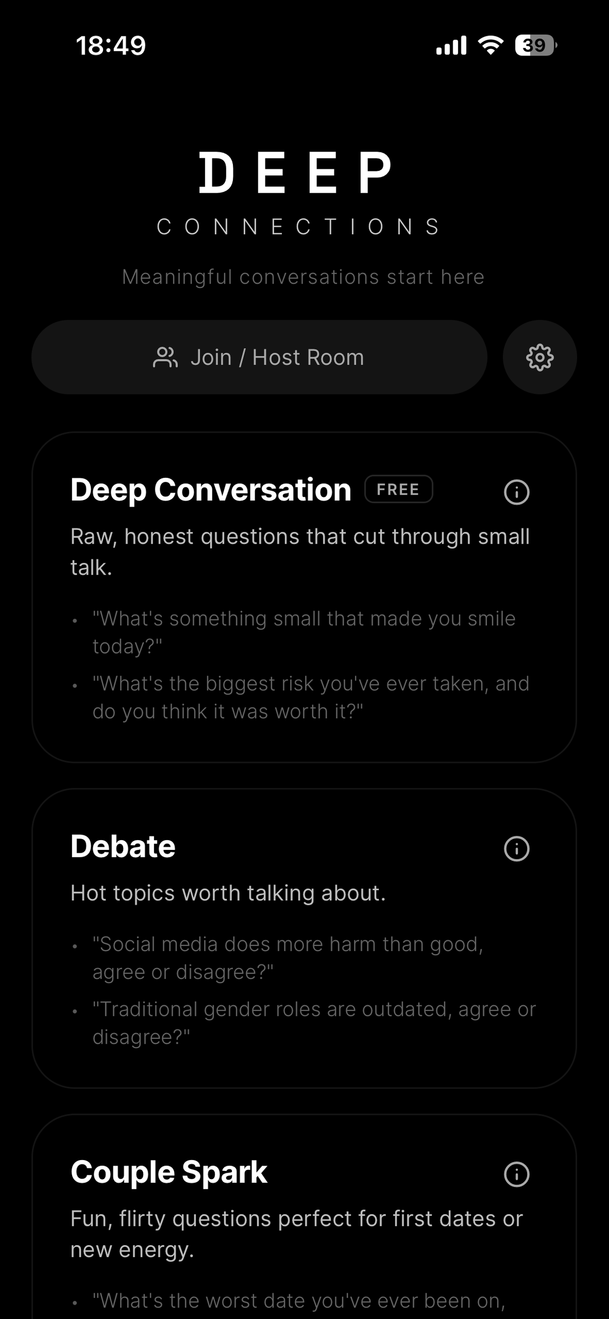 Deep Connections App
