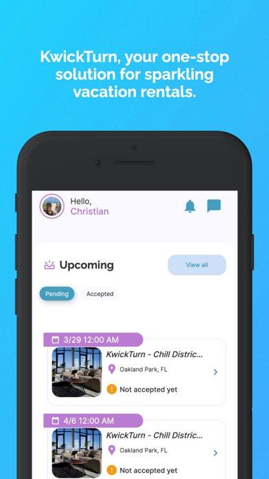 KwickTurn: Airbnb cleaning app Screenshot