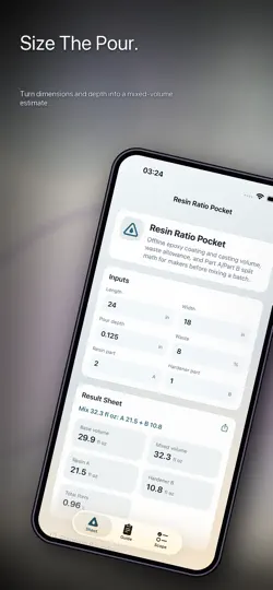 Screenshot von Resin Ratio Pocket auf dem iPhone 1