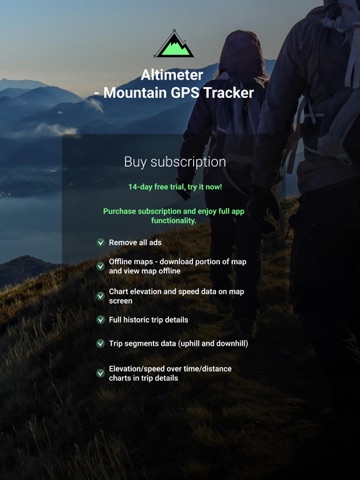 Altimeter Mountain GPS Tracker iPad screenshot